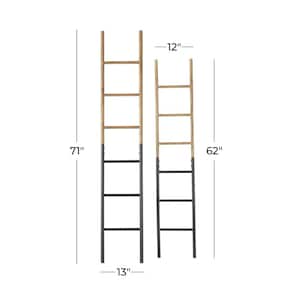 Brown Metal Industrial Ladder (Set of 2)