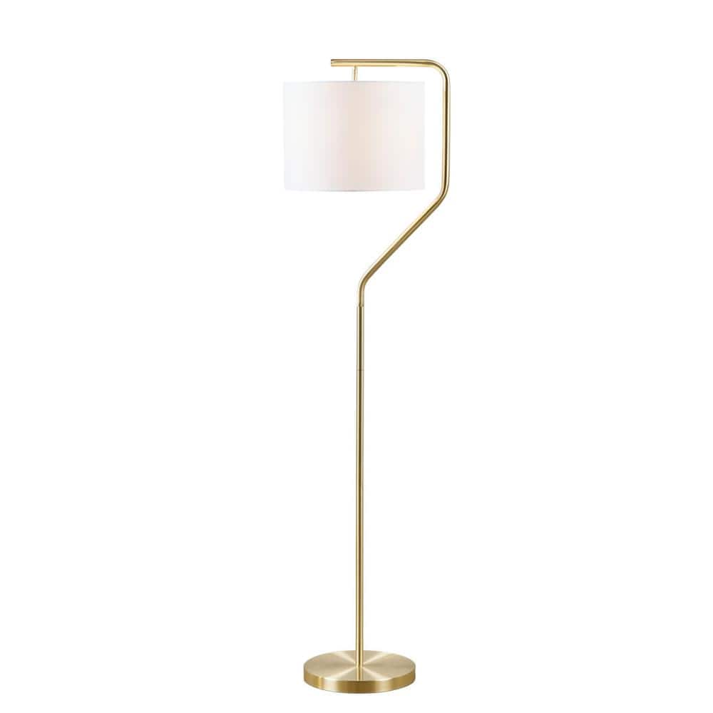 60 in. Gold Floor Lamp with White Linen Shade price history on PriceWatchPro