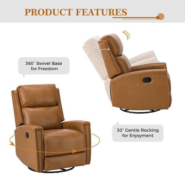 ARTFUL LIVING DESIGN Savino 30.31 in. Wide Camel Genuine