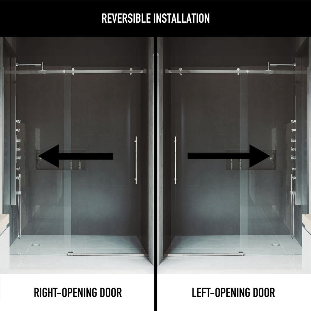 Luca 56-60" Frameless Sliding Shower Door with Clear Glass