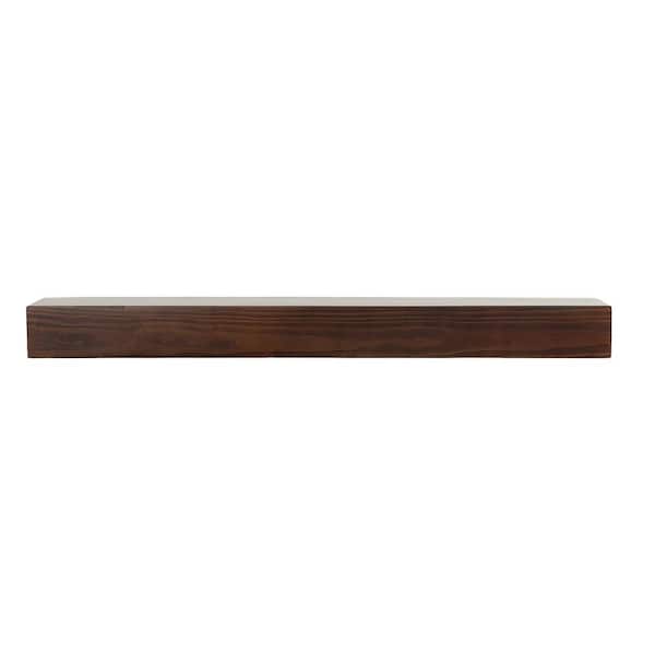 Dakota Mocha Stain 72 in. Wood Fireplace Cap-Shelf Mantel