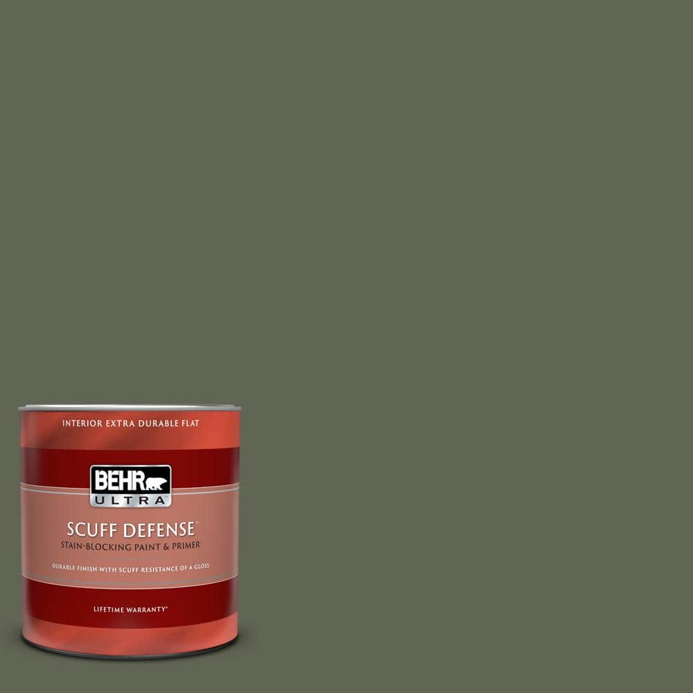 BEHR ULTRA 1 qt. #BXC-06  Foliage Extra Durable Flat Interior Paint &  Primer 172304 - The Home Depot