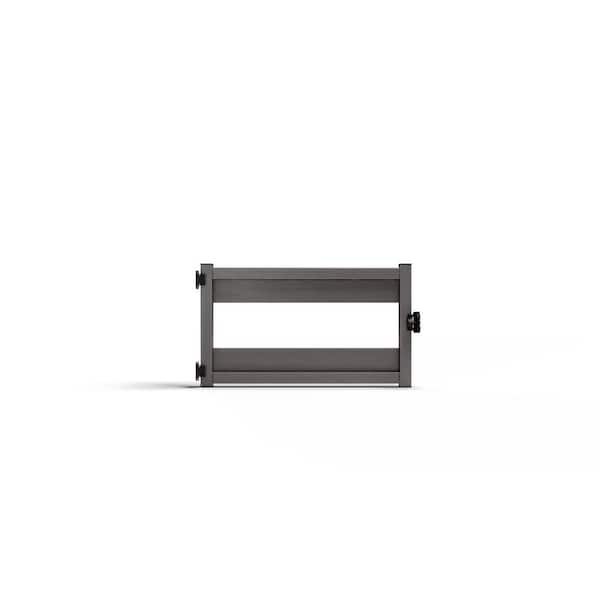 Natures Composites Composite 2-Board Ranch Rail (3 ft. H x 4 ft. W) Slate Grey Fence Gate - For NC Modern and Traditional