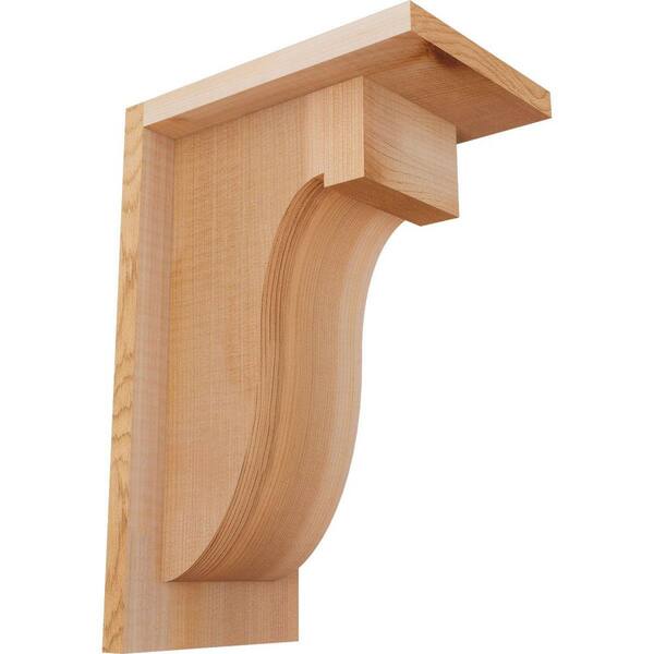 Ekena Millwork 5-1/2 in. x 8 in. x 12 in. Western Red Cedar Del Monte Smooth Corbel with Backplate