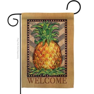 13 in. x 18.5 in. Welcome Elegant Pineapple Garden Flag Double-Sided Food Decorative Vertical Flags