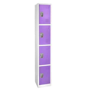 629-Series 72 in. H 4-Tier Steel Key Lock Storage Locker Free Standing Cabinets for Home, School, Gym in Purple (4-Pack)