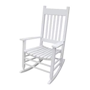 White Populus Wood Outdoor Rocking Chair
