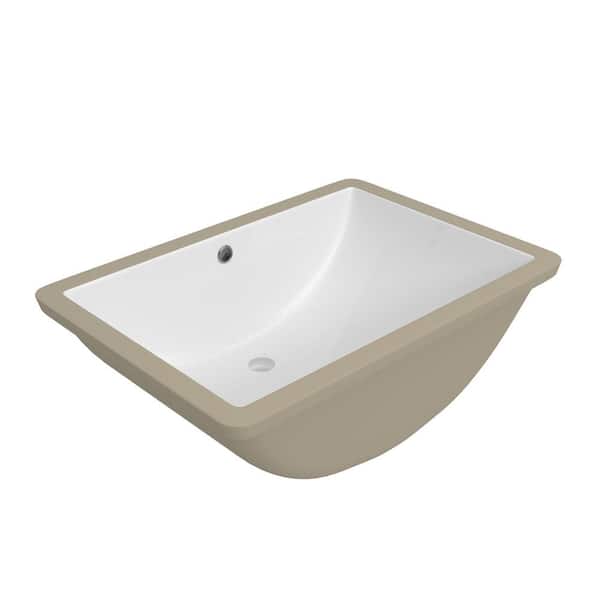 Zeafive 20.5 in. Undermount Rectangular Bathroom Sink w/ Overflow