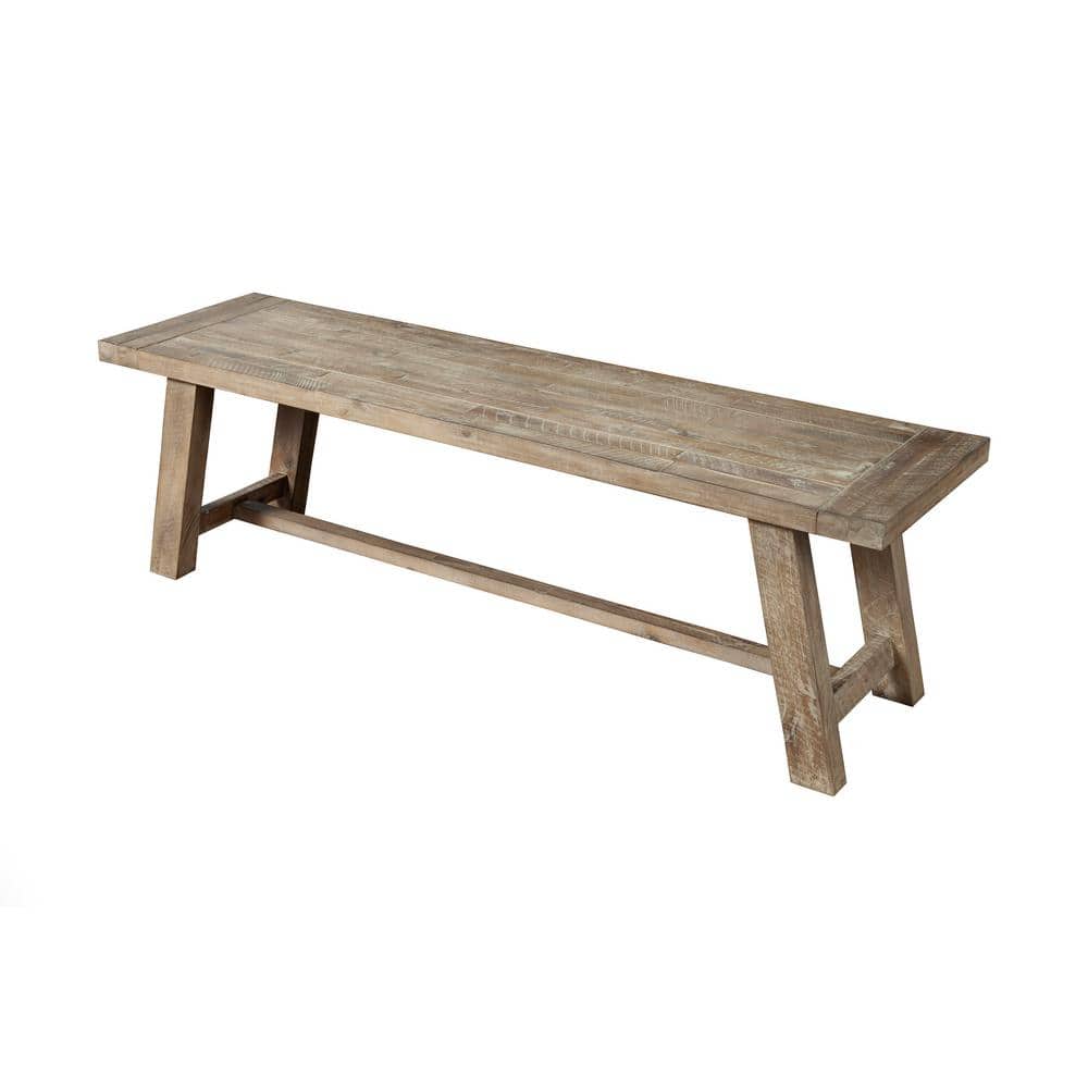Rustic Transitional Newberry 60'' Beige and Brown Dining Bench