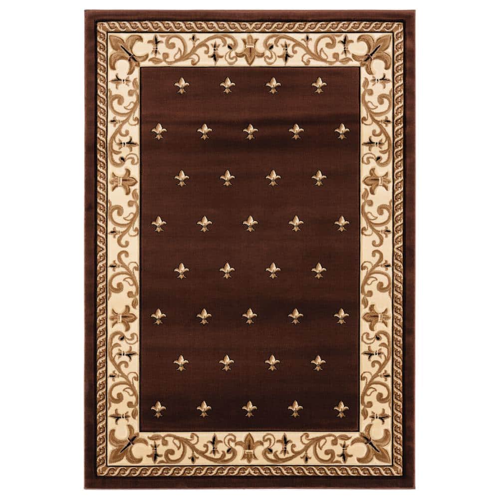 Bristol Brown Synthetic Stain-Resistant Rectangular Area Rug 5' x 8'