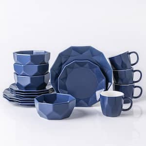 Stone Lain Jamie 16-Piece Dinnerware Set Porcelain, Service For 4, Blue