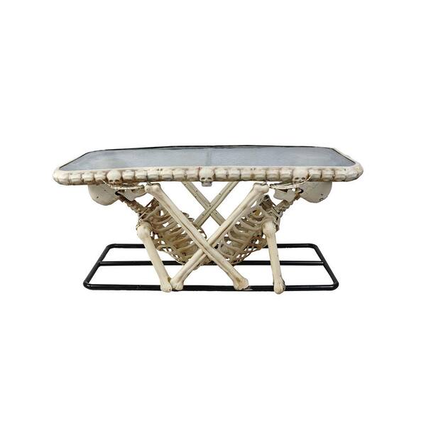 Unbranded 18 in. Rectangle Glass Table with Skeleton