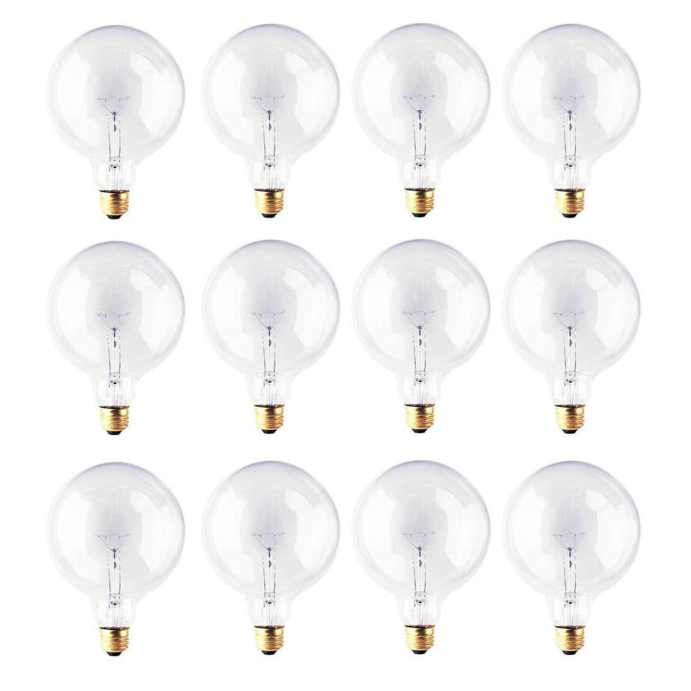 Bulbrite 40-Watt Warm White Light G40 (E26) Medium Screw Base Dimmable Clear Incandescent Light Bulb, 2700K (12-Pack)