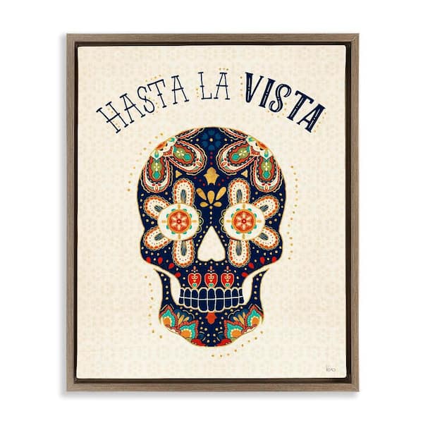 Stupell Industries See You Later Skull by Veronique Charron Brown Floater Frame Typography Graphic Art Print 21 in. x 17 in.