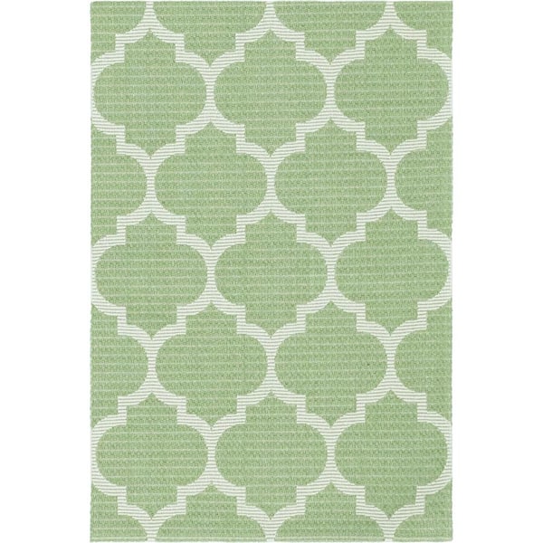 Unique Loom Decatur Trellis Green/Ivory 2 ft. 2 in. x 3 ft. Area Rug