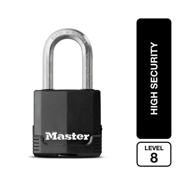 Master Lock Heavy Duty Outdoor Padlock with Key, 1-7/8 in. Wide, 1-1/2 in. Shackle