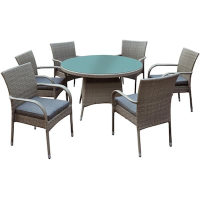 Venetian Worldwide Patio Furniture Outdoors The Home Depot - Potter Wicker 5 Piece Round Patio Dining Set
