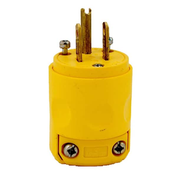 Leviton 15 Amp 125-Volt Grounding Plug, Yellow 515PV