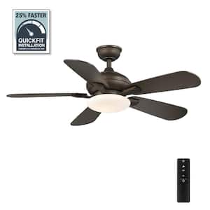 Benson 44 in. LED Espresso Bronze Ceiling Fan with Light and Remote Control