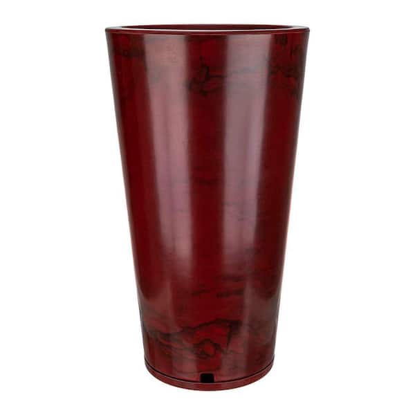 Genebra Large Red Marble Effect Plastic Resin Indoor and Outdoor Planter Bowl