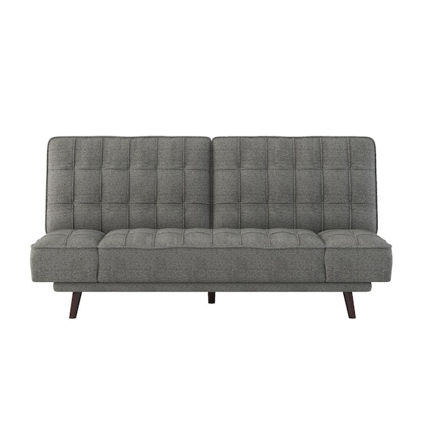 EVERGLADE HOME Foster 79.5 in. Flared Dark Gray Arm Chenille Upholstered 2-Seater Elegant Straight Lounger