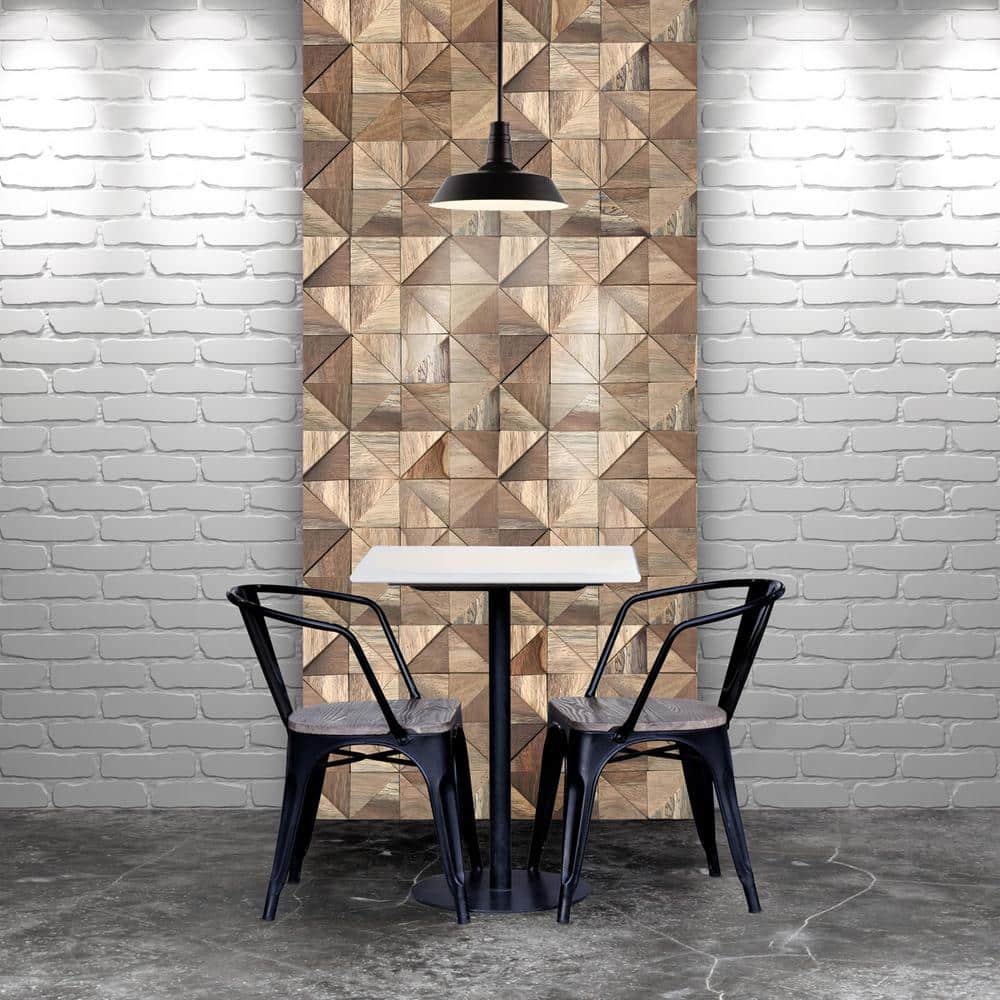 Natural Finish Reclaimed Boat Wood Mosaic Wall Tile 11-Pack
