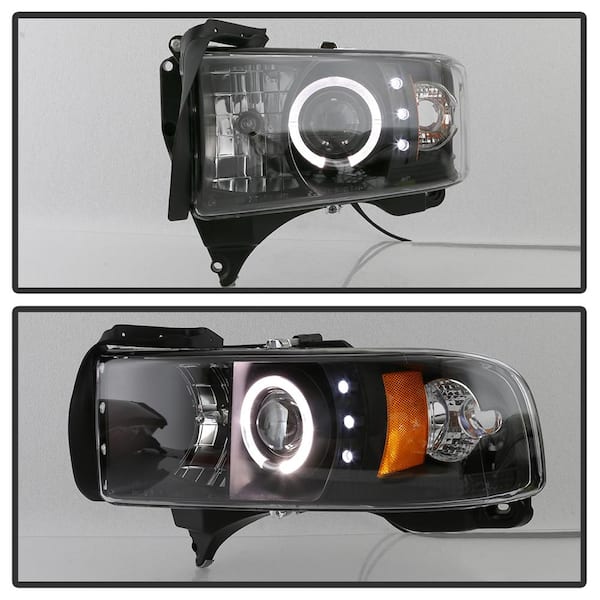Spyder Auto Dodge Ram 1500 94-01 Ram 2500/3500 94-02 99-01 Ram Sport Projector  Headlights LED Halo- Black 5010087 The Home Depot