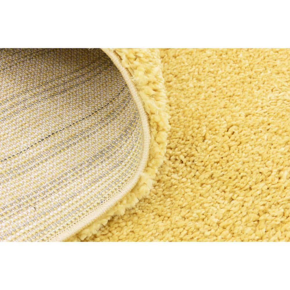 Yellow Rectangular Easy Care Shag Area Rug