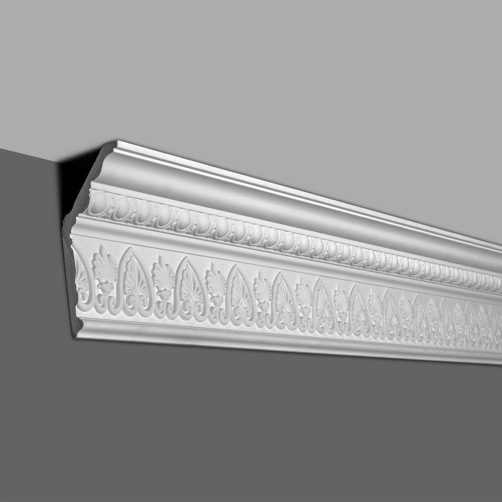 6-Inch White Polyurethane Egg and Dart Crown Moulding Sample