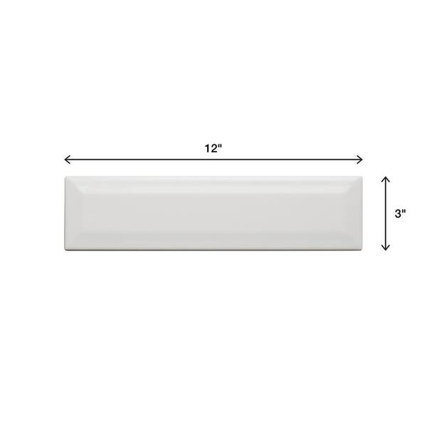 Daltile - Restore 3 in. x 12 in. Ceramic Bevel Bright White Subway Tile (9 sq. ft. / case)