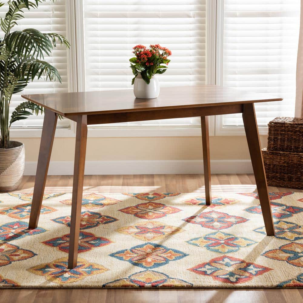 Walnut Brown 48" Transitional Wood Dining Table for Four