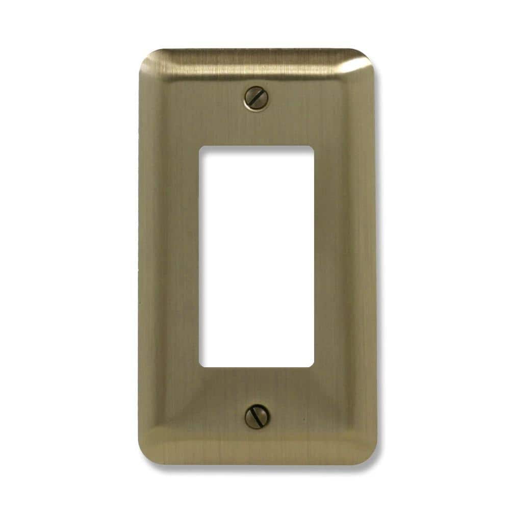 Brushed Brass Single Gang Rocker Wall Plate