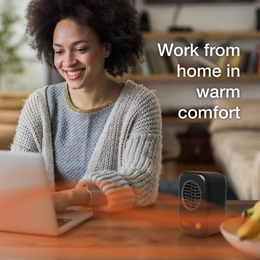 Black Ceramic Electric Personal Space Heater with Auto Shut-off