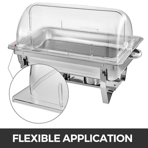Full Size Roll Top ONLY Chafing Dish Clear Plastic Display Cover Chafer 2-PACK Details about    
