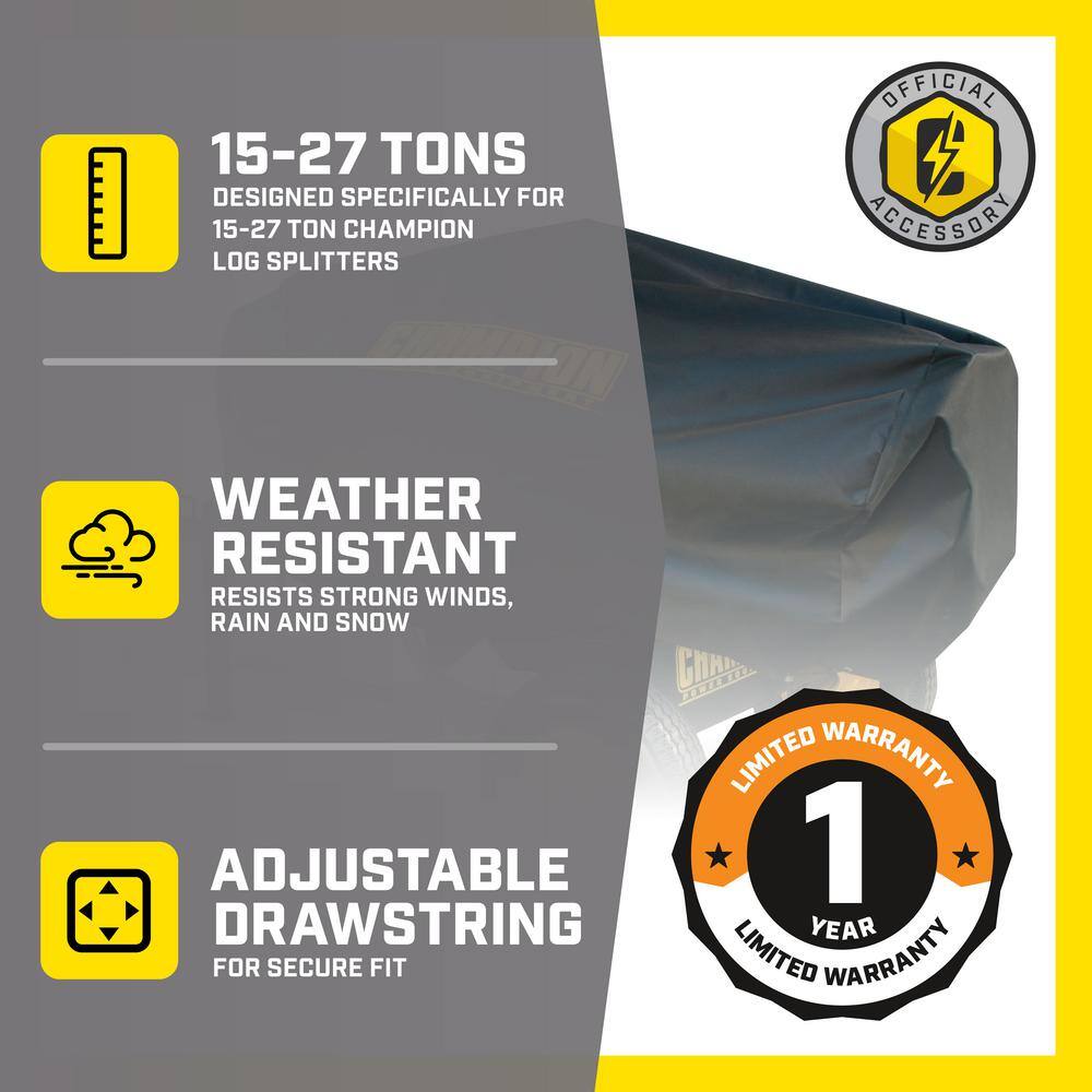 Black Weather-Resistant Polyester Log Splitter Cover