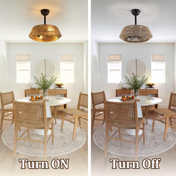 Jushua 19 in. 7-Light Dimmable Reversible DC Motor Flush Mount