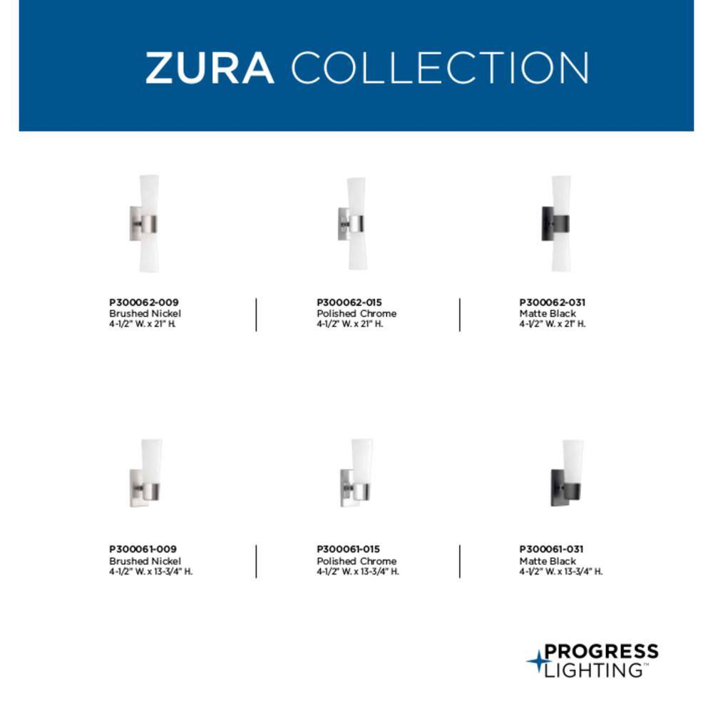 Zura Black Zinc 1-Light Bath & Vanity Fixture with Opal Glass Shade