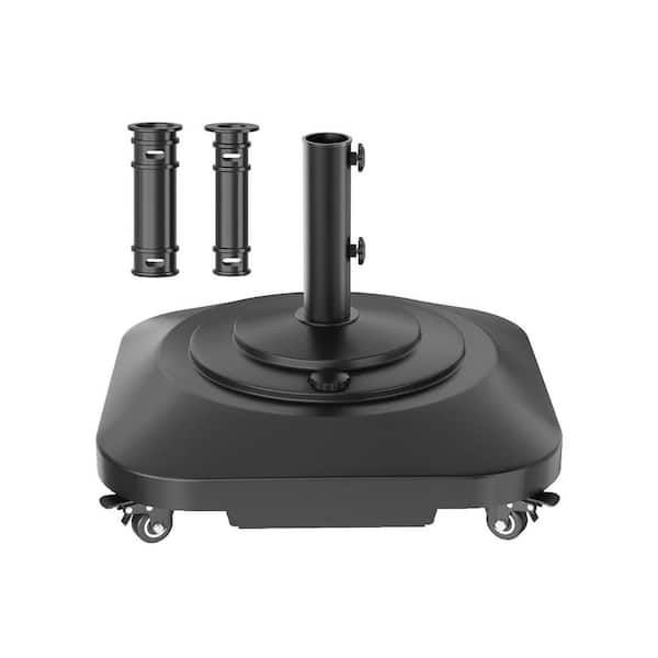 SenQWFa 100 lb. HDPE Patio Umbrella Base in Black with Wheels Fillable Heavy Duty Square Outdoor Stand Fits Most Umbrellas SenQWFa 100 lb. HDPE Patio Umbrella Base in Black with Wheels Fillable Heavy Duty Square Outdoor Stand Fits Most Umbrellas