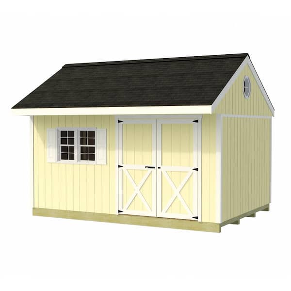 Overhang Oasis 10 ft. x 10 ft. Wood Shed Kit with Loft and Robust FortressFloor