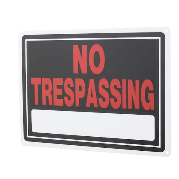 Everbilt 10 in. x 14 in. Aluminum No Trespassing Sign