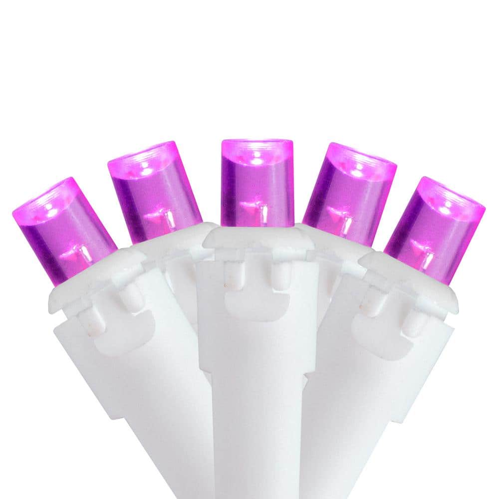 Set of 50 Pink LED Wide Angle Christmas Lights - White Wire price history on PriceWatchPro