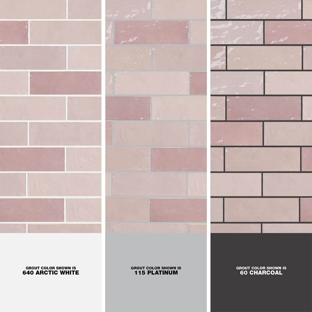Kingston Pink 3x8 Glossy Ceramic Subway Wall Tile