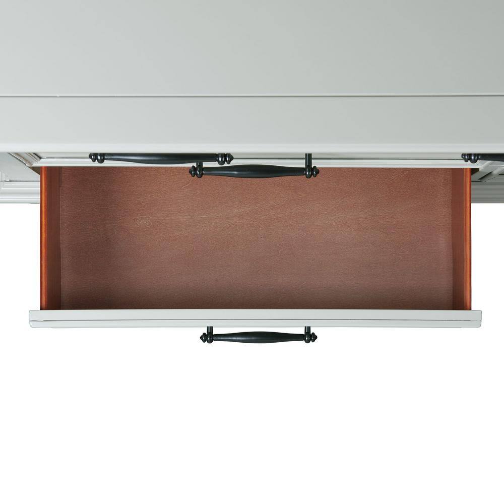 Traditional Gray 9-Drawer Dresser with Bevel Edges and Bun Feet