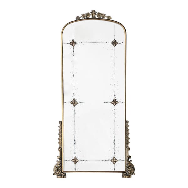 Miscool Anky 24.2 in. W x 48.6 in. H Iron Framed Gold Wall Mounted Decorative Mirror