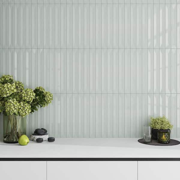 Apollo Tile Horizonte 2 in. x 16 in. Glossy Pastel light Blue Ceramic Deco Subway Wall Tile (10.76 sq. ft./case)-50 Pack