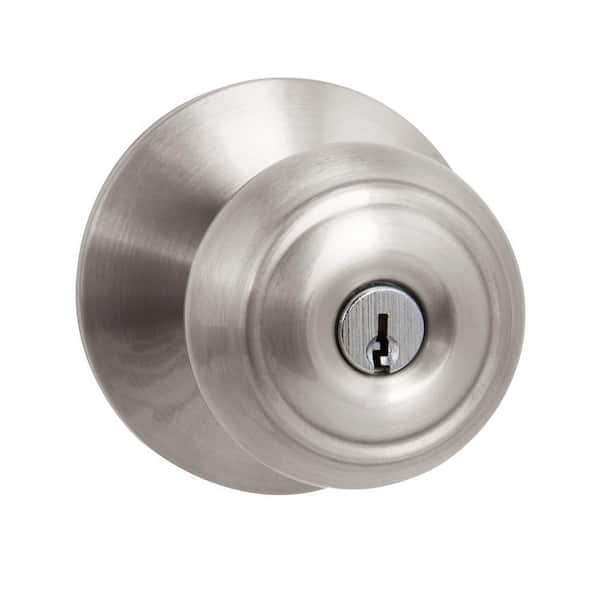 Naples Satin Nickel Keyed Entry Door Lever