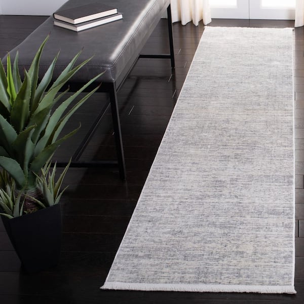Dream 3 ft. x 6 ft. Ivory/Gray Running Stripes Runner Rug