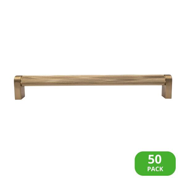 Sumner Street Home Hardware 50-Pack Kent Knurled 12 in. (305 mm) Center-to-Center Industrial Satin Brass Bar Drawer Pull