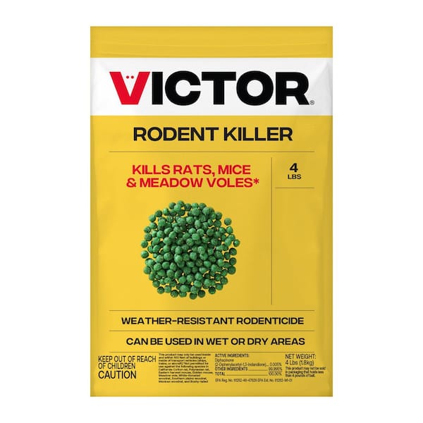 4LB Rodent Pest Killer - Weather-Resistant, Powerful Formula Eliminates Rats, Mice, and Meadow Voles