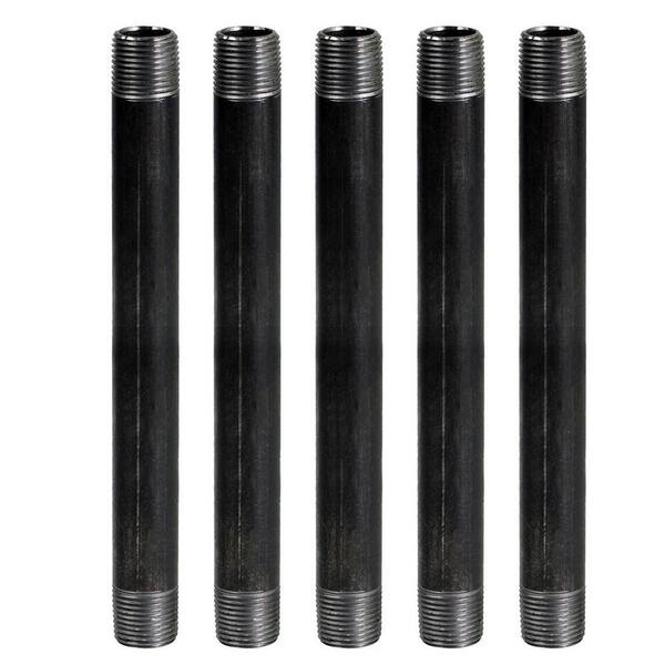 PLUMBFLEX 1 in. x 18 in. Black Steel Pipe (5-Pack)